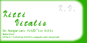 kitti vitalis business card